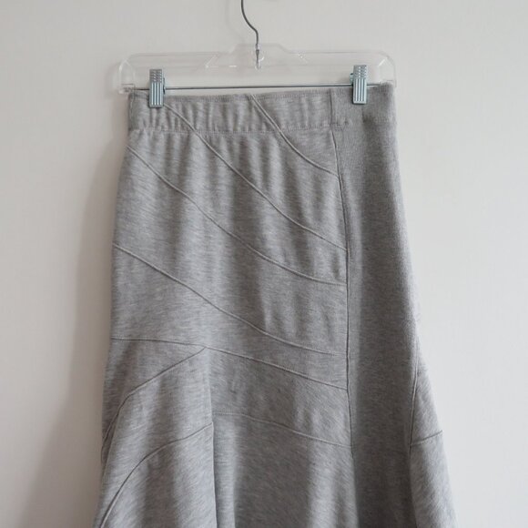ANTHROPOLOGIE DAILY PRACTICE Seamed Midi Skirt in Gray Jersey Casual Comfy Sz S - Picture 3 of 13